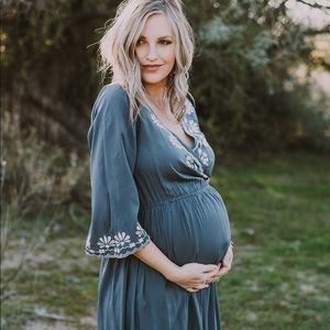 Wren & Ivory Blue maxi dress (M)